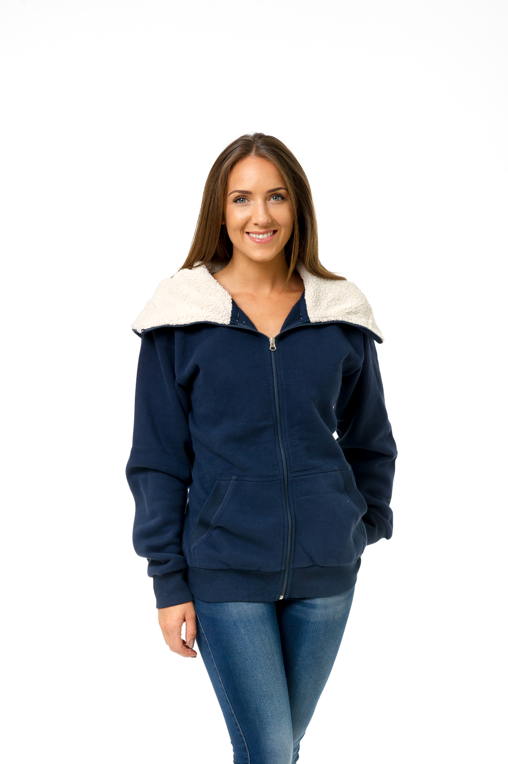 The Hoodie Store Sherpa Fleece Turtle Neck Zip HoodiePeach Finished