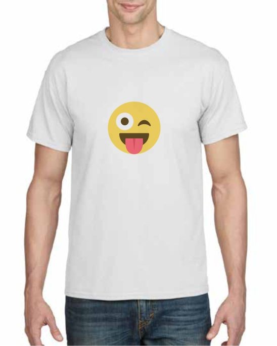 Emoji printed t shirt clearance