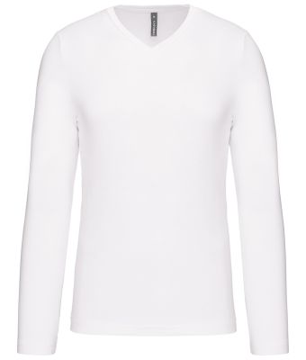 Men's long-sleeved V-neck T-shirt