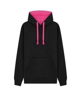 Urban Hoodie with ipod and phone pocket - Black/Fuchsia / XS