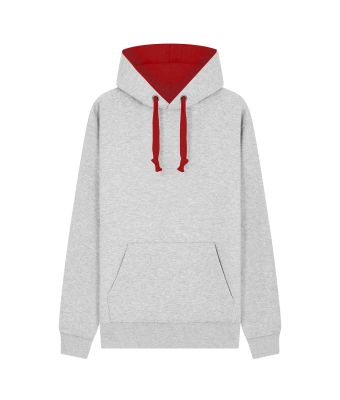 Urban Hoodie with ipod and phone pocket - Grey/Red / XS