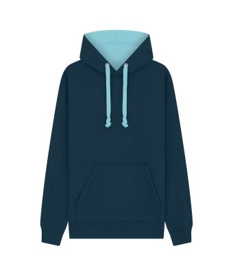 Urban Hoodie with ipod and phone pocket - Navy/Powder Blue / XS
