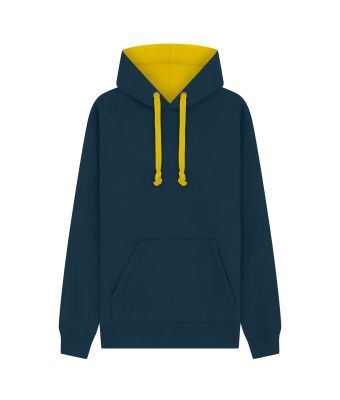 Urban Hoodie with ipod and phone pocket - Navy/Yellow / XS