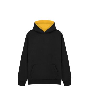 Urban Hoodie with ipod and phone pocket - Black/Gold / 3/4