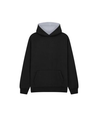 Urban Hoodie with ipod and phone pocket - Black/Grey / 3/4