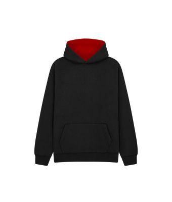 Urban Hoodie with ipod and phone pocket - Black/Red / 3/4