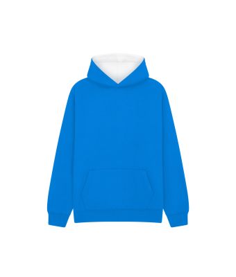 Urban Hoodie with ipod and phone pocket - Electric Blue/White / 3/4