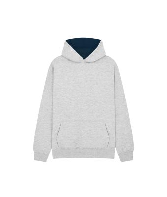 Urban Hoodie with ipod and phone pocket - Grey/Navy / 3/4