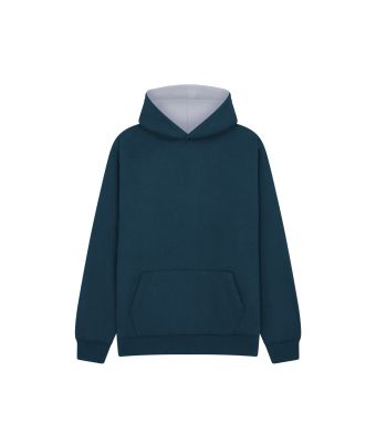 Urban Hoodie with ipod and phone pocket - Navy/Grey / 3/4