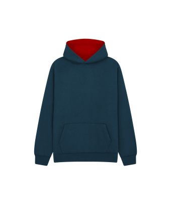 Urban Hoodie with ipod and phone pocket - Navy/Red / 3/4