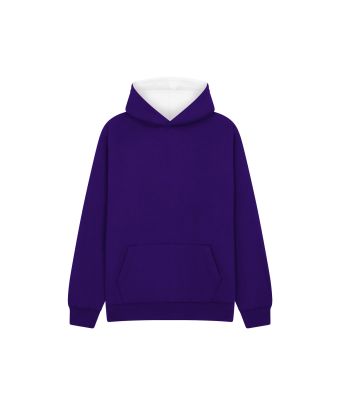 Urban Hoodie with ipod and phone pocket - Purple/White / 3/4