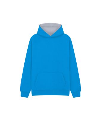 Urban Hoodie with ipod and phone pocket - Turquoise/Grey / 3/4