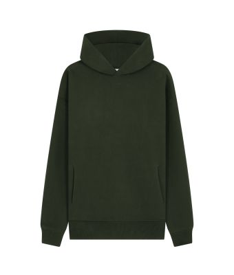 Ultra Oversized Premium Peach Finish Hoodie  - Bottle Green / XS
