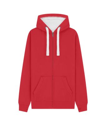Peach Finish Full Zip Hood with Phone Pocket & Thumb Holes - Dusty Red / XS