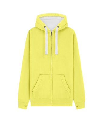 Peach Finish Full Zip Hood with Phone Pocket & Thumb Holes - Lemon Drop / XS
