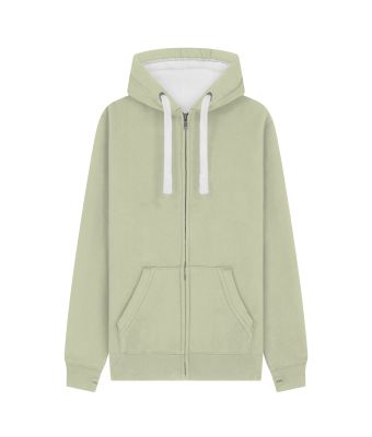 Peach Finish Full Zip Hood with Phone Pocket & Thumb Holes - Pistachio / XS
