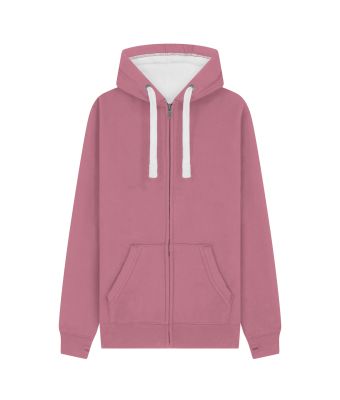 Peach Finish Full Zip Hood with Phone Pocket & Thumb Holes - Soft Mulberry / XS