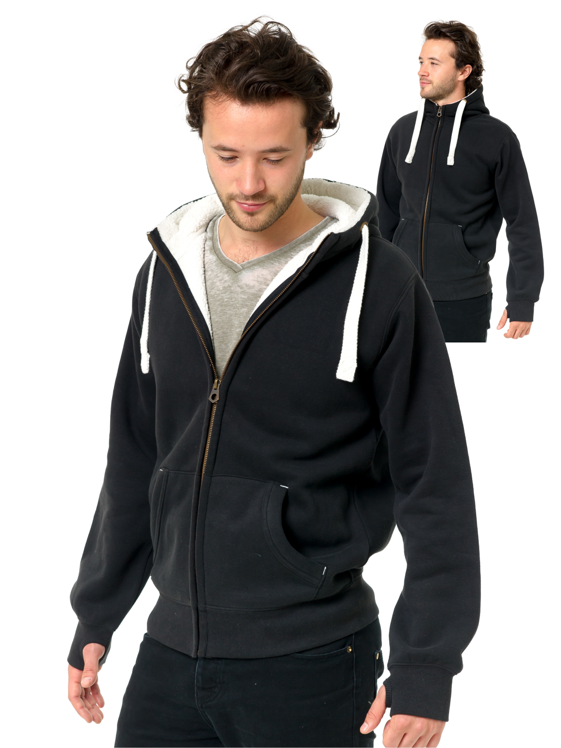 The Hoodie Store Sherpa Fleece Turtle Neck Zip HoodiePeach Finished